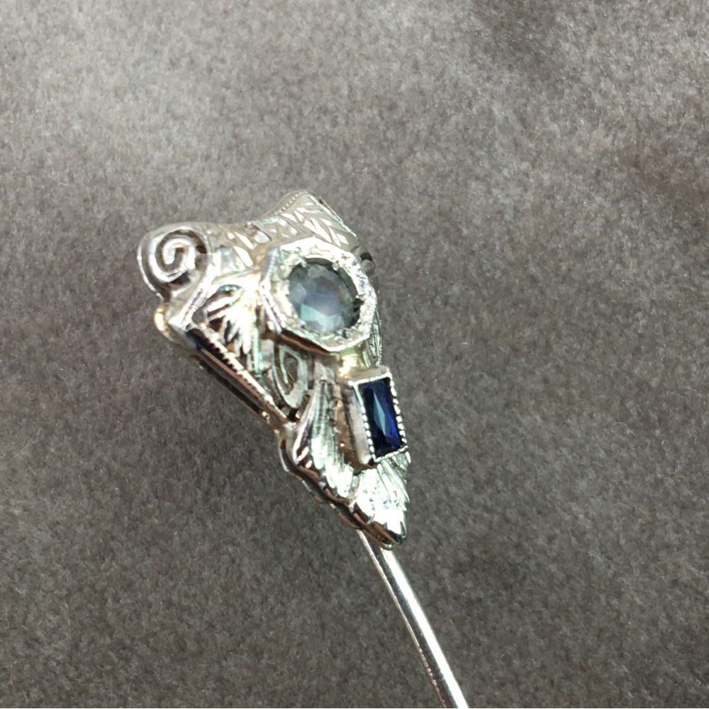 20k alexandrite Art Deco stick pin - Picture 7 of 11